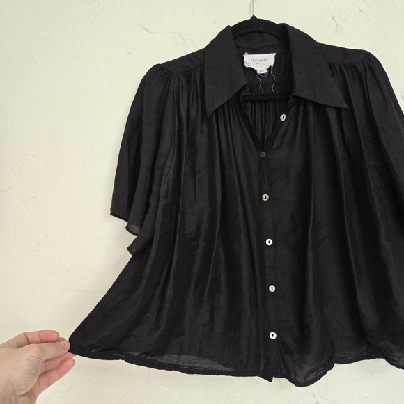 Tuckernuck Pomander Place Flowy Black Clemens Top, L - Picture 5 of 12